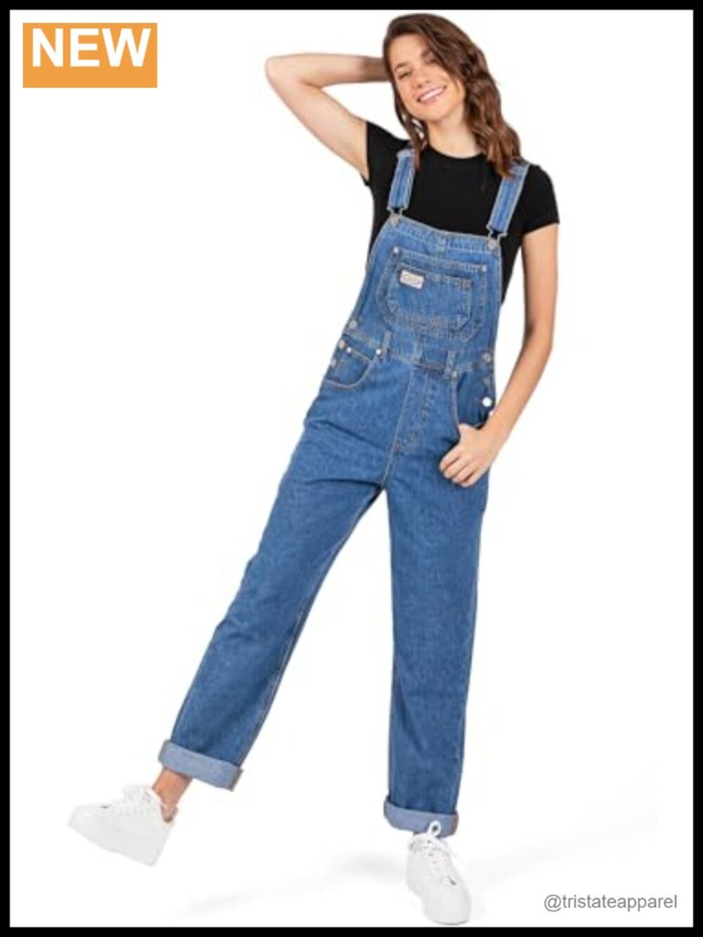 Relaxed Fit Boyfriend Denim Overalls Oversize Bib Adjustable Racerback